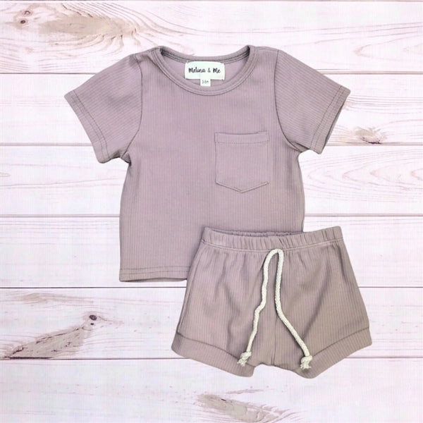 Finnley Ribbed Outfit (Mauve) Melina & Me