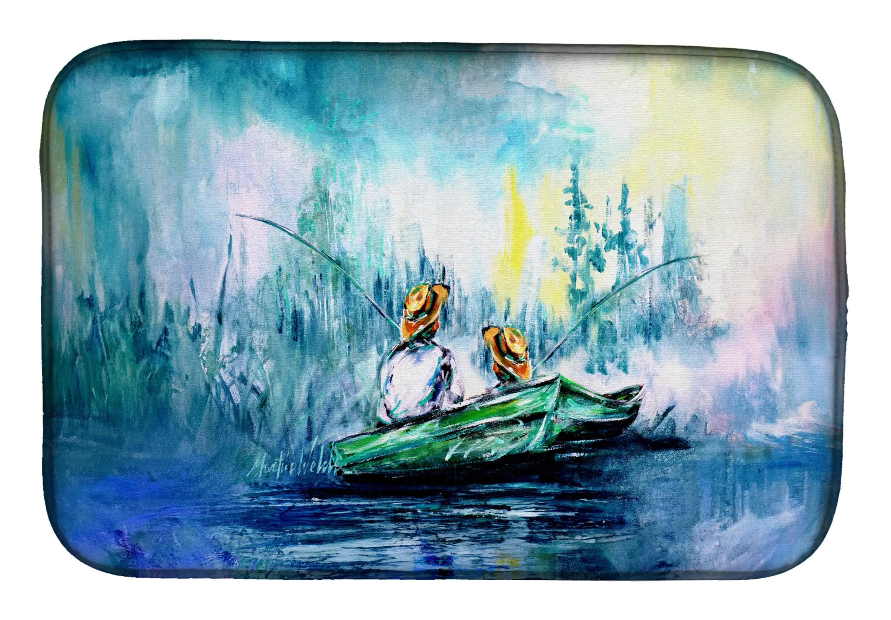 Fishing On The Bayou Dish Drying Mat Caroline's Treasures