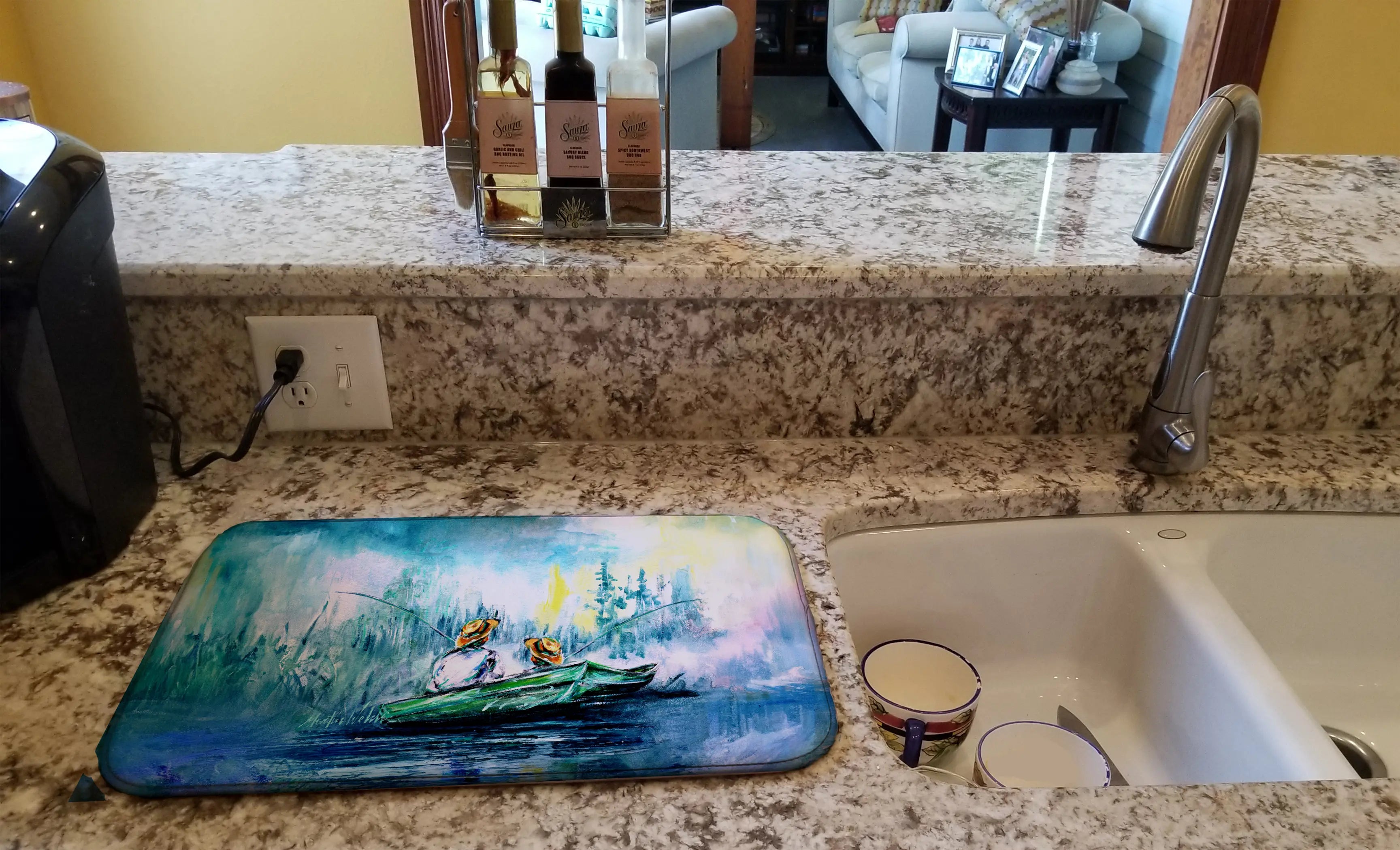 Fishing On The Bayou Dish Drying Mat Caroline's Treasures