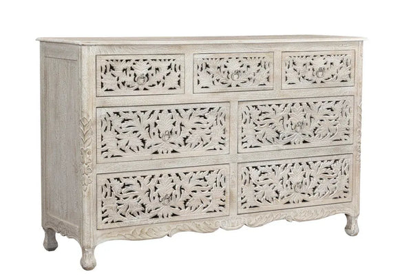 Five Piec White Solid Wood Bedroom Set With Mirror Homeroots Bed & Bath