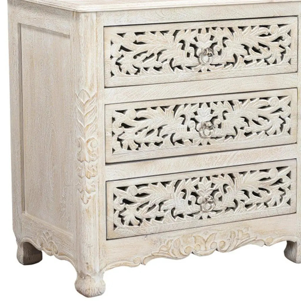 Five Piec White Solid Wood Bedroom Set With Mirror Homeroots Bed & Bath