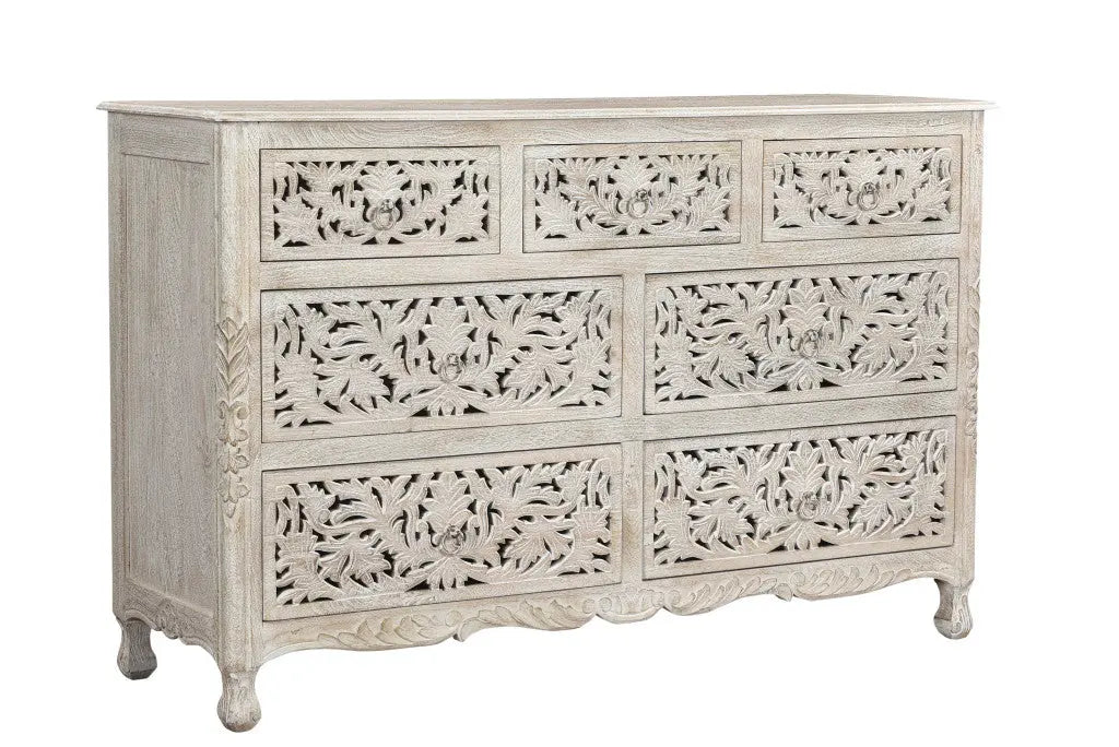 Five Piec White Solid Wood Bedroom Set With Mirror Homeroots Bed & Bath