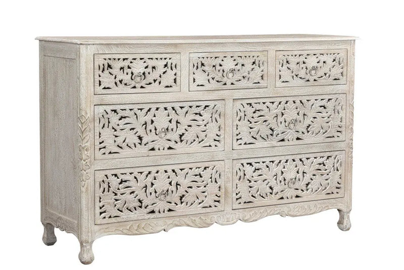 Five Piec White Solid Wood Bedroom Set With Mirror Homeroots Bed & Bath