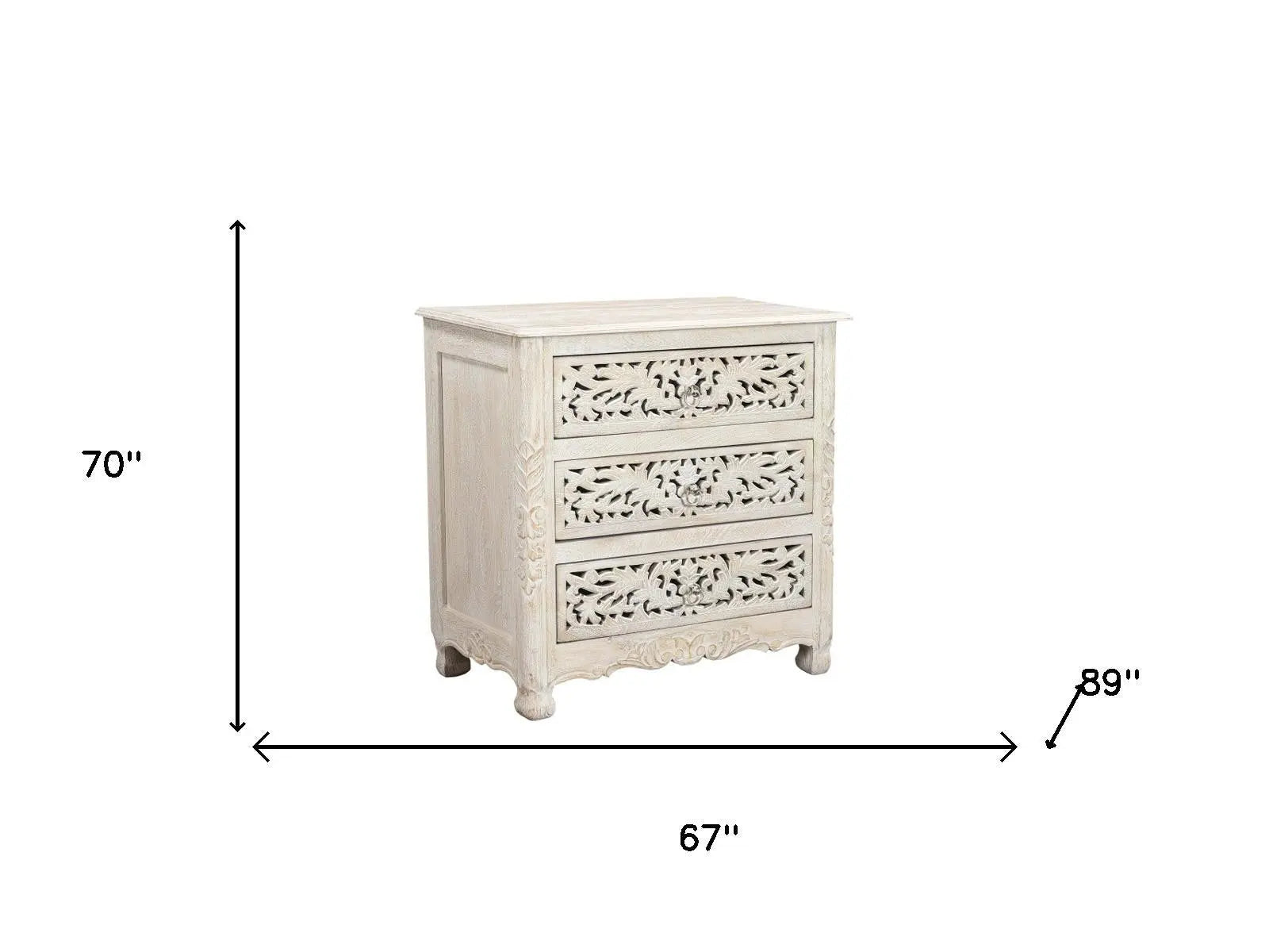 Five Piec White Solid Wood Bedroom Set With Mirror Homeroots Bed & Bath