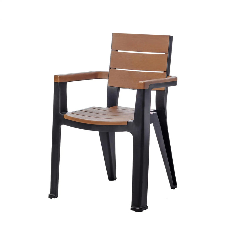 Five Piece Black Plastic Outdoor Patio Set With Table Homeroots Outdoor