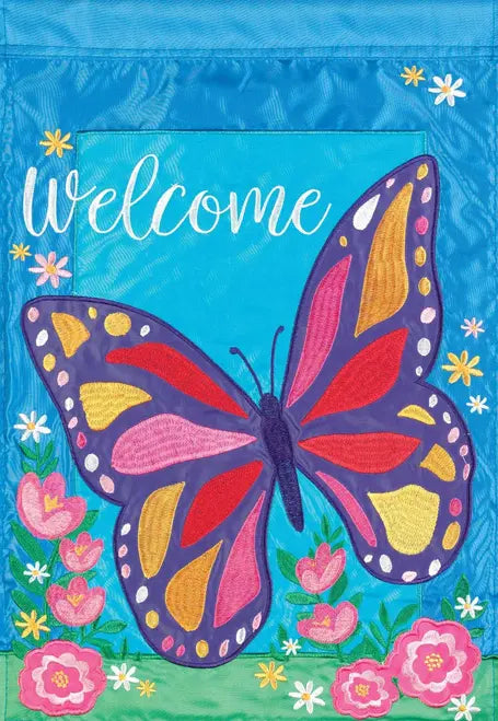 Flag Butterfly Welcome Dicksons Inc