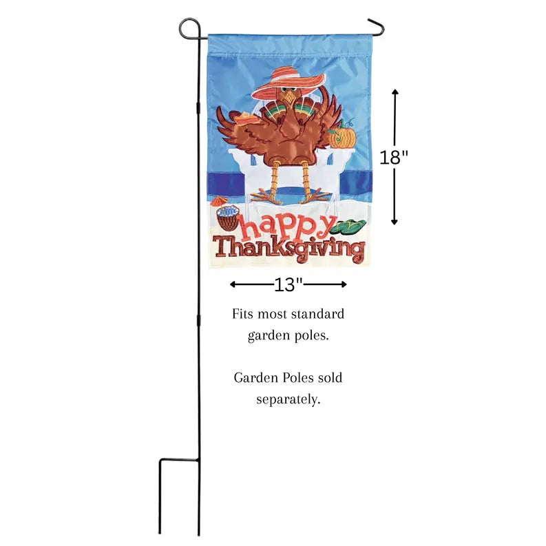 Flag Happy Thanksgiving Beach Turkey Dicksons Inc