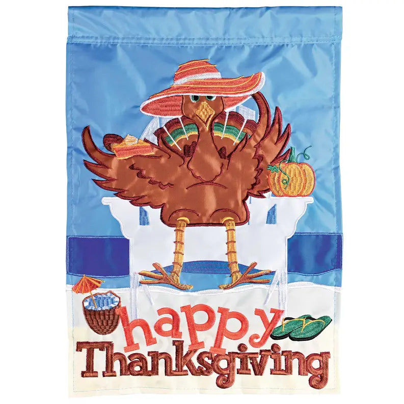 Flag Happy Thanksgiving Beach Turkey Dicksons Inc