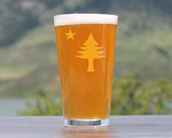 Flag of Maine Pint Glass for Beer - Mainers Gifts and Decor Bevvee