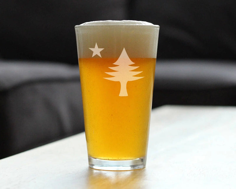 Flag of Maine Pint Glass for Beer - Mainers Gifts and Decor Bevvee