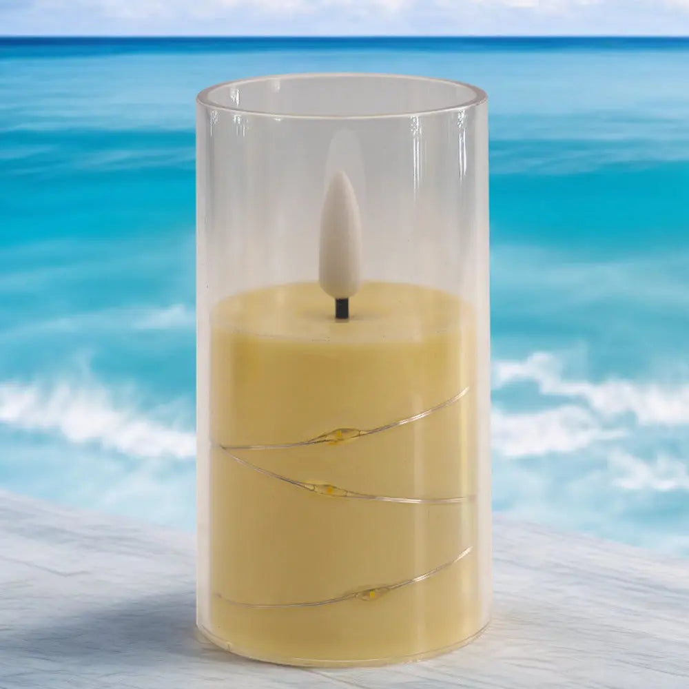 Flameless Candle Battery Powered Candle LED Fairy Light Plexiglass Candle with Remote Control Holiday Candle GreatEagleInc