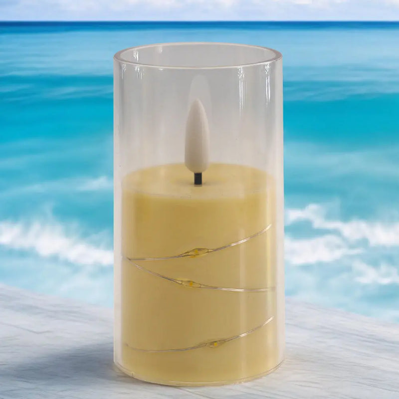 Flameless Candle Battery Powered Candle LED Fairy Light Plexiglass Candle with Remote Control Holiday Candle GreatEagleInc