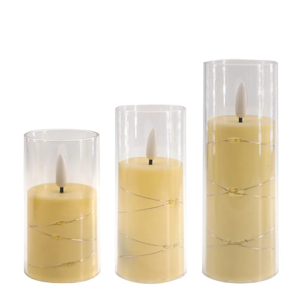 Flameless Candle Battery Powered Candle LED Fairy Light Plexiglass Candle with Remote Control Holiday Candle GreatEagleInc