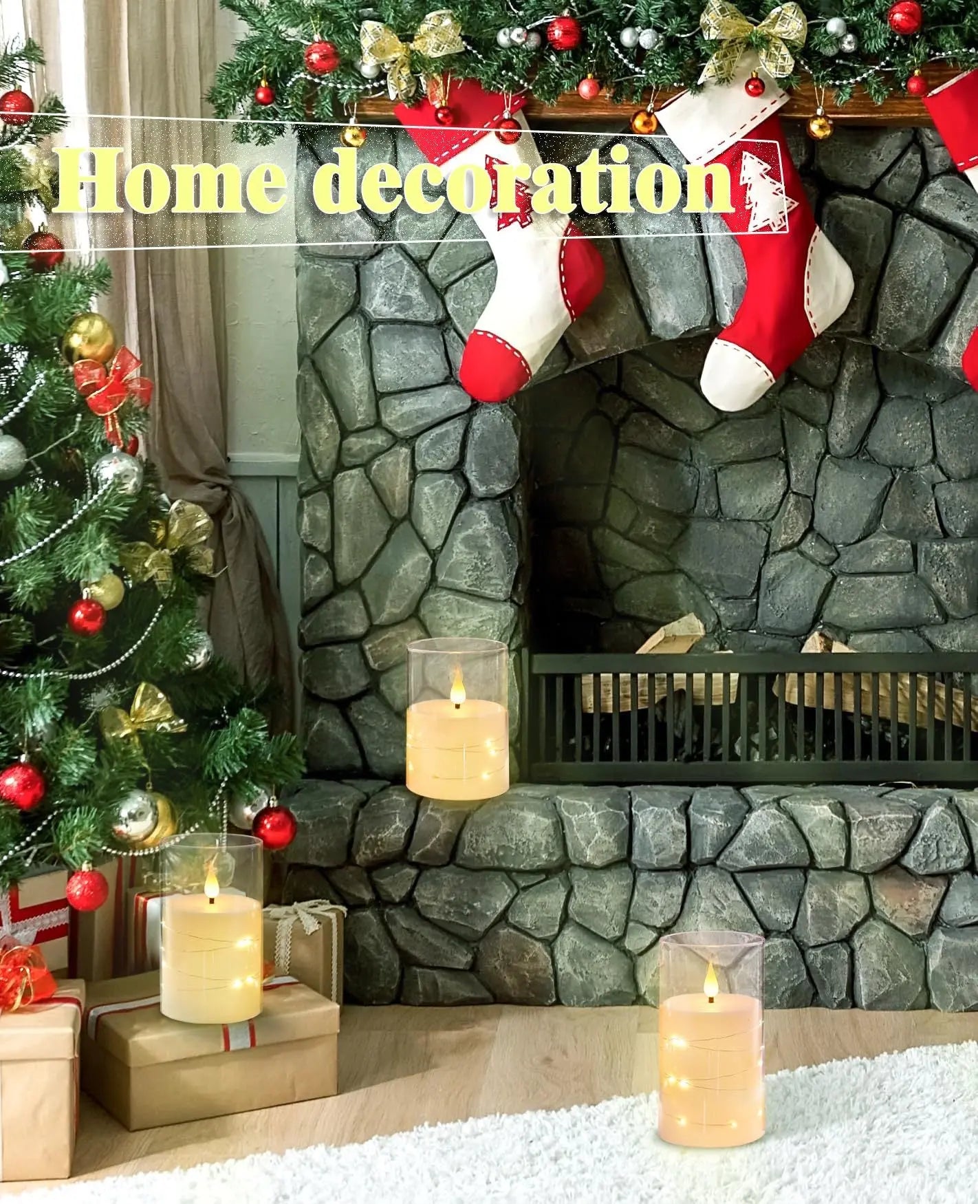 Flameless Candle Battery Powered Candle LED Fairy Light Plexiglass Candle with Remote Control Holiday Candle GreatEagleInc