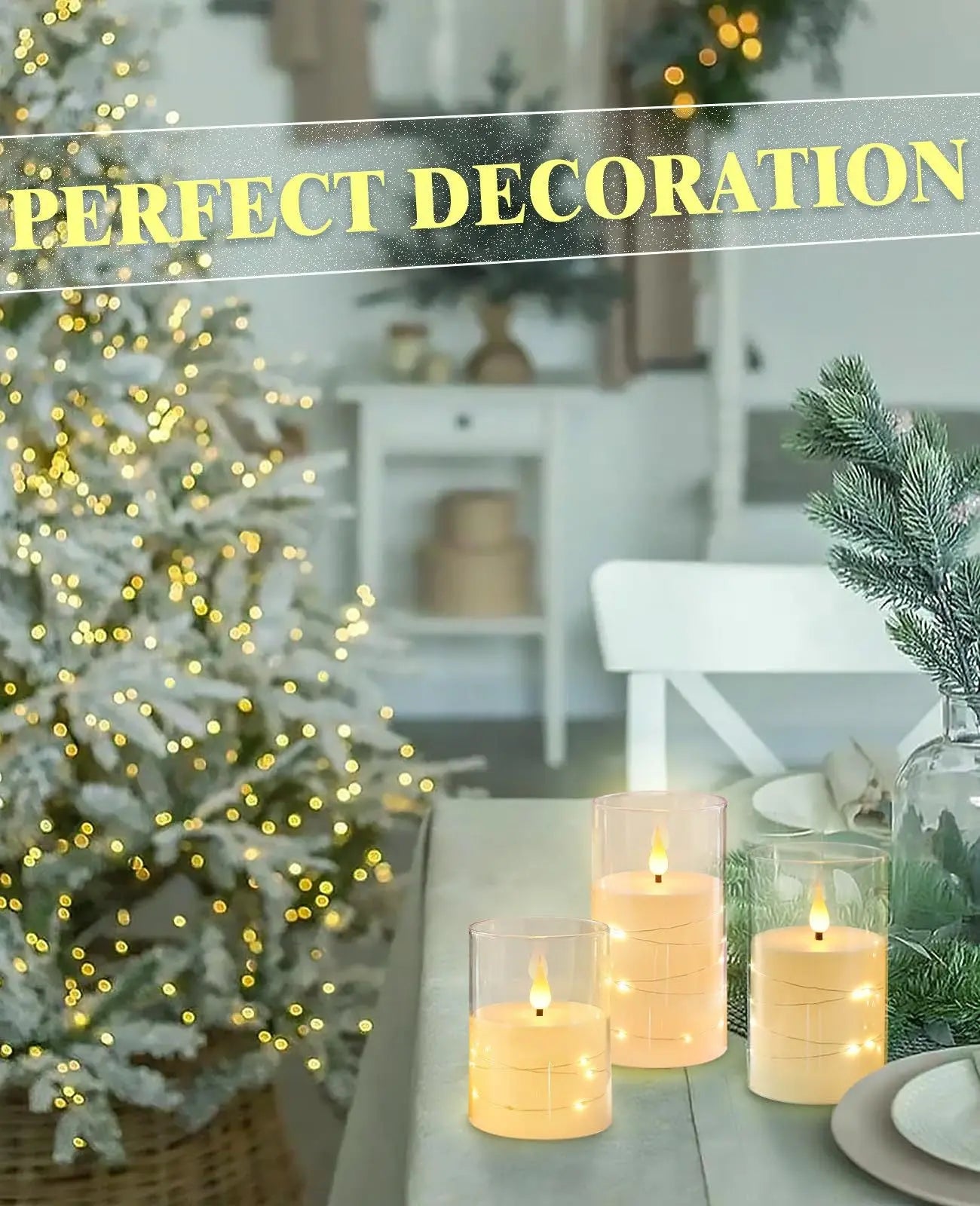 Flameless Candle Battery Powered Candle LED Fairy Light Plexiglass Candle with Remote Control Holiday Candle GreatEagleInc