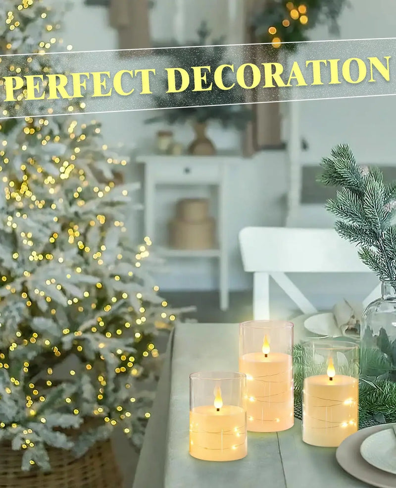 Flameless Candle Battery Powered Candle LED Fairy Light Plexiglass Candle with Remote Control Holiday Candle GreatEagleInc