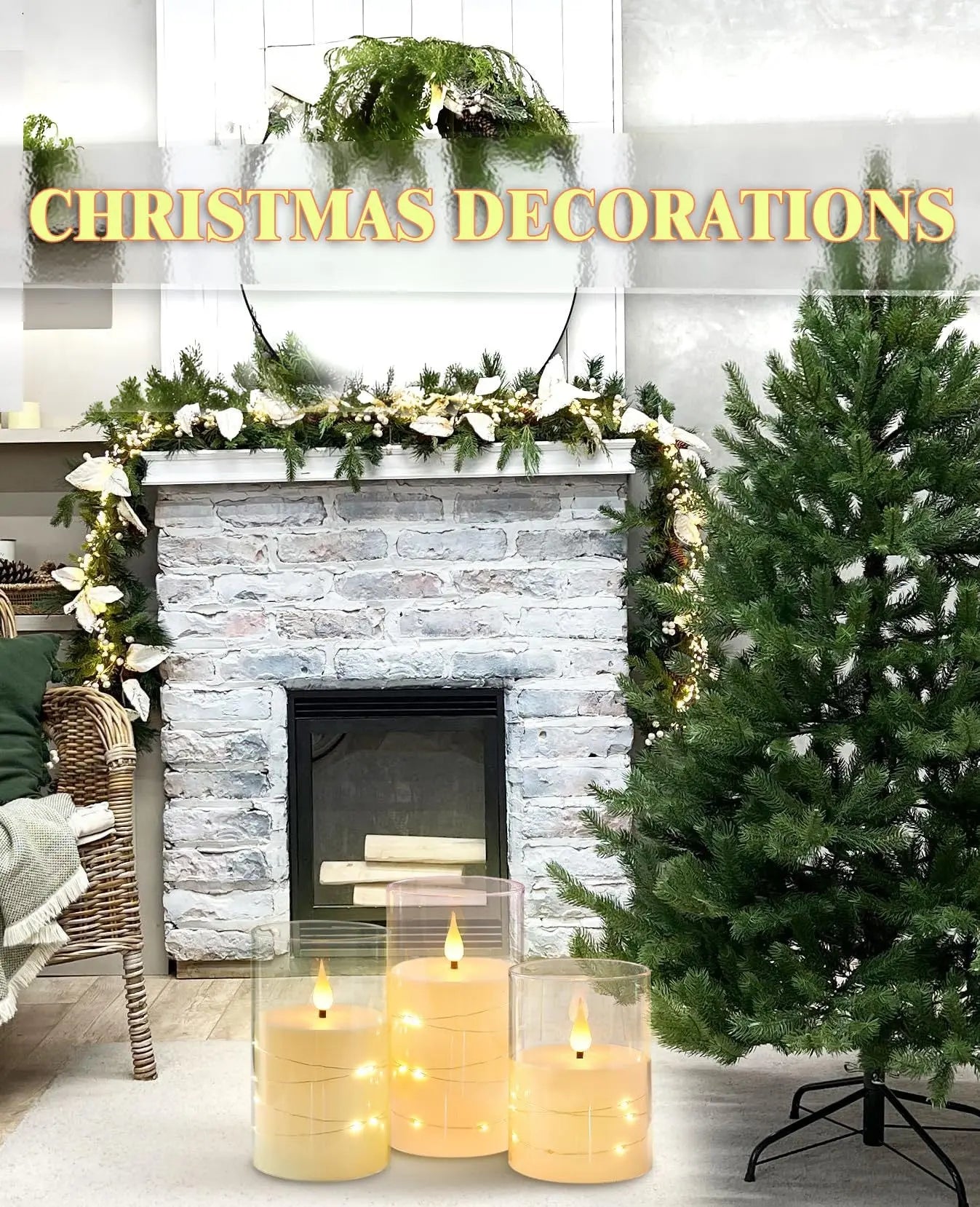Flameless Candle Battery Powered Candle LED Fairy Light Plexiglass Candle with Remote Control Holiday Candle GreatEagleInc