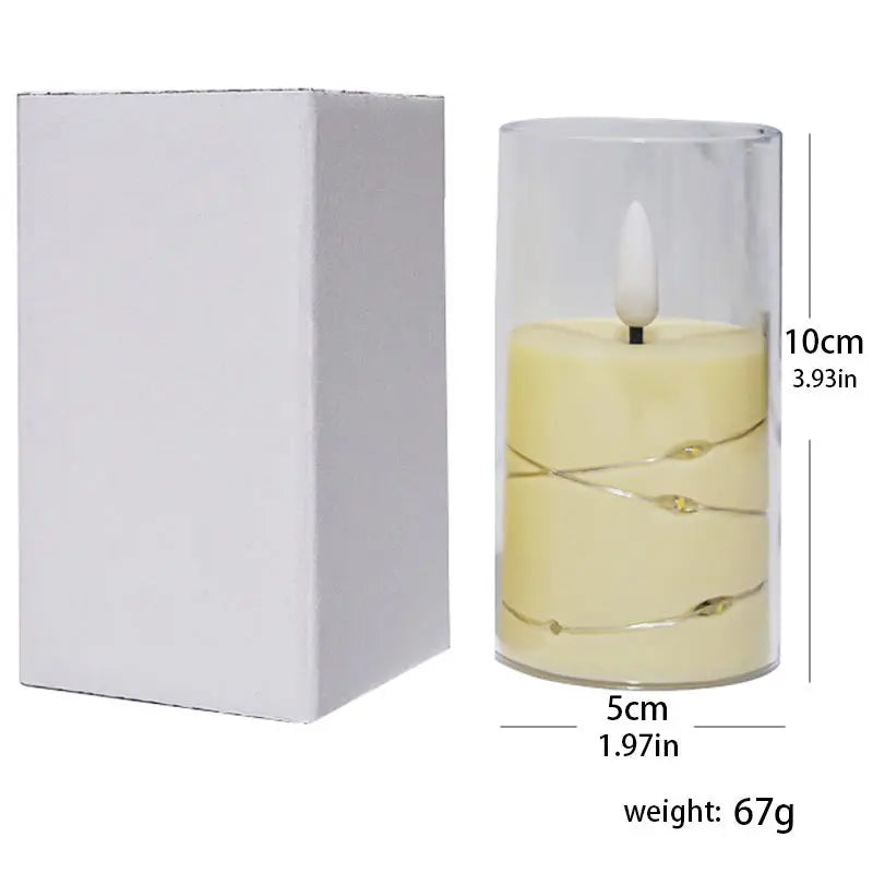 Flameless Candle Battery Powered Candle LED Fairy Light Plexiglass Candle with Remote Control Holiday Candle GreatEagleInc
