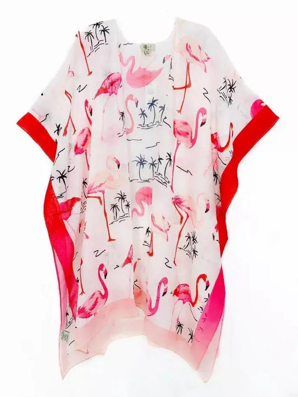 Flamingo & Palm Tree Kimono 004 JC Sunny Fashion