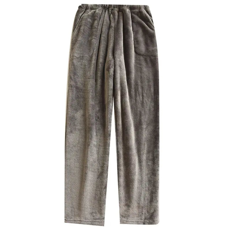 Flannel Women's Pajama Pants Fall/Winter Men's Loose Warm Simple New Couple's Home Pants Pants Winter One-Piece Hair GreatEagleInc