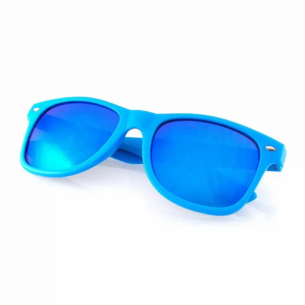 Flash Mirror Reflective Lens Neon Horned Rim Sunglasses Sunglass Memphis
