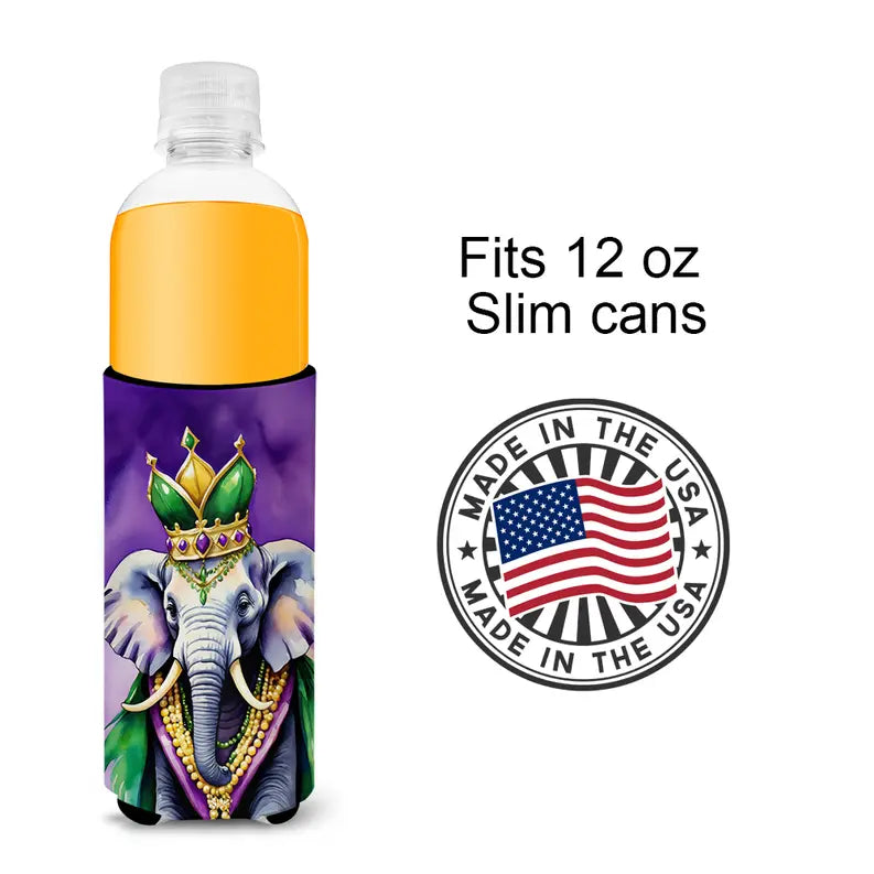 Fleur de lis Mardi Gras Hugger for Ultra Slim Cans Caroline's Treasures