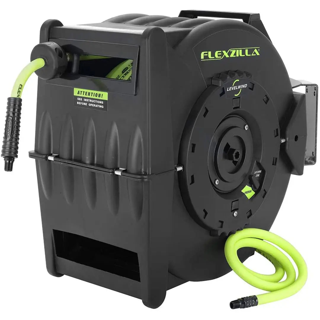 Flexzilla Retractable Air Hose Reel With Levelwind Technology 3/8" X 75' FLEXZILLA