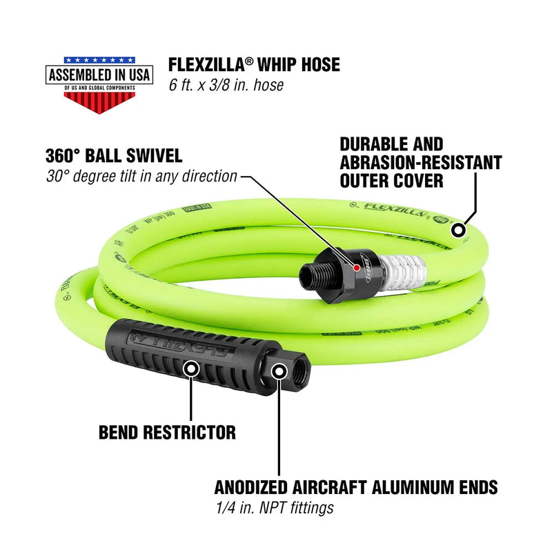 Flexzilla Whip Hose With Ball Swivel 3/8" X 6' FLEXZILLA