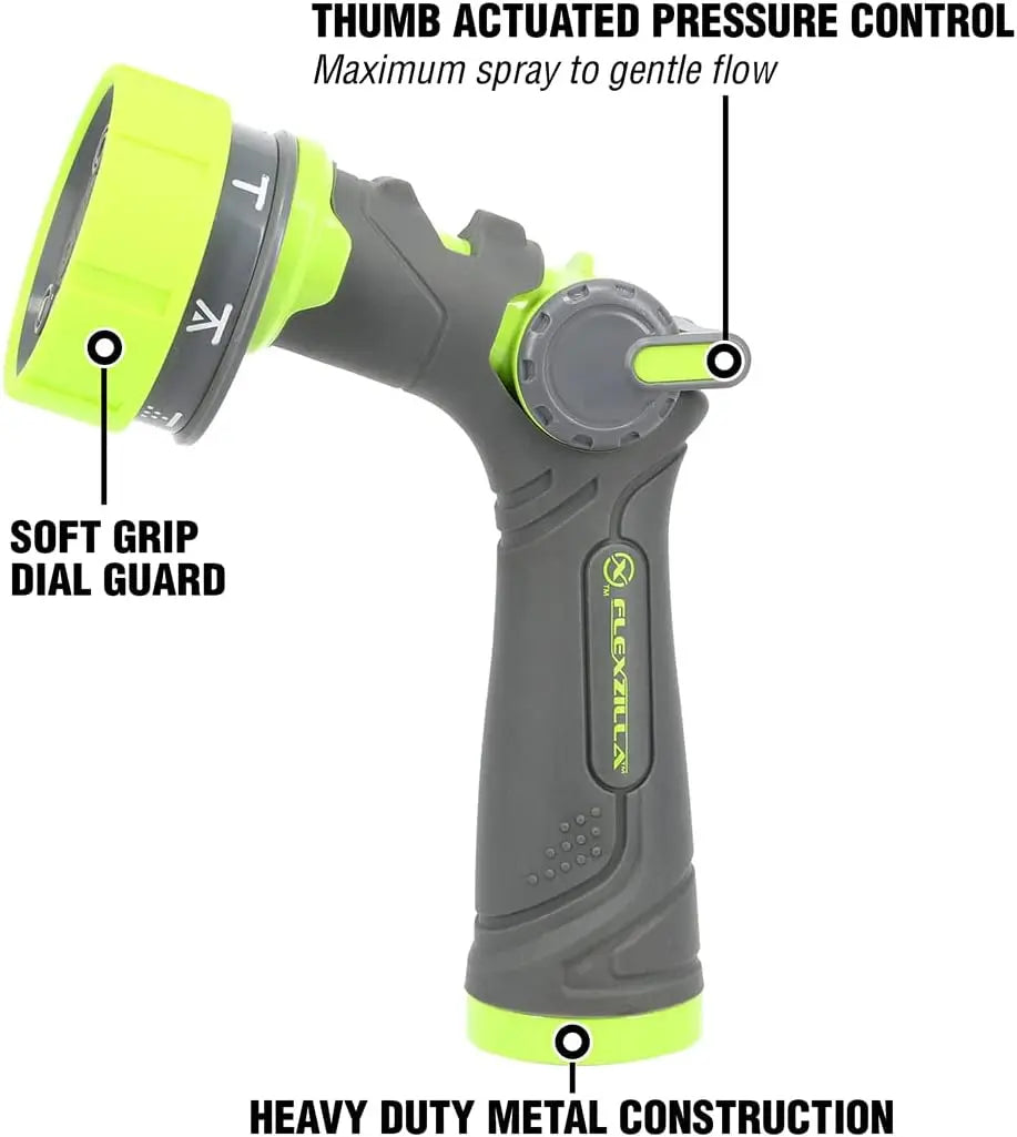 Flexzilla® Heavy Duty 7-pattern Adjustable Flow Garden Hose Nozzle (boxed) FLEXZILLA