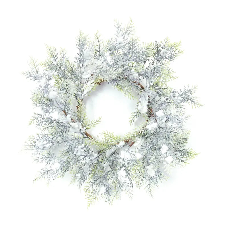 Flocked Cedar Wreath Melrose International