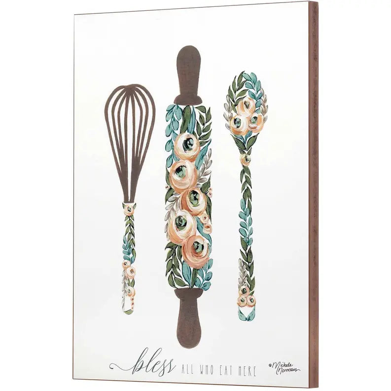 Floral Baking Tools Bless Wall Plaque Dicksons Inc