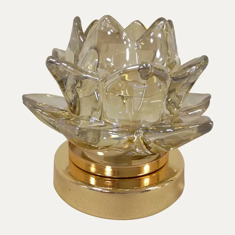 Floral Clear Glass Tea Light Candle Holder Decozen
