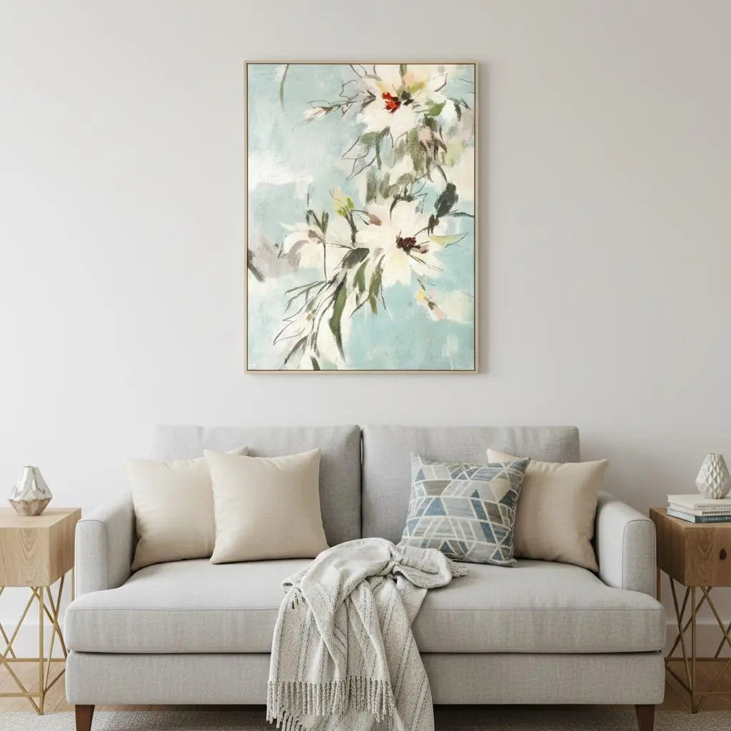 Floral Dance Hand Painted Light Brown Floater Frame Wall Art Homeroots Home Decor