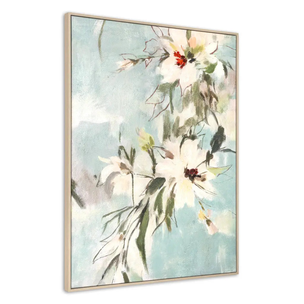 Floral Dance Hand Painted Light Brown Floater Frame Wall Art Homeroots Home Decor