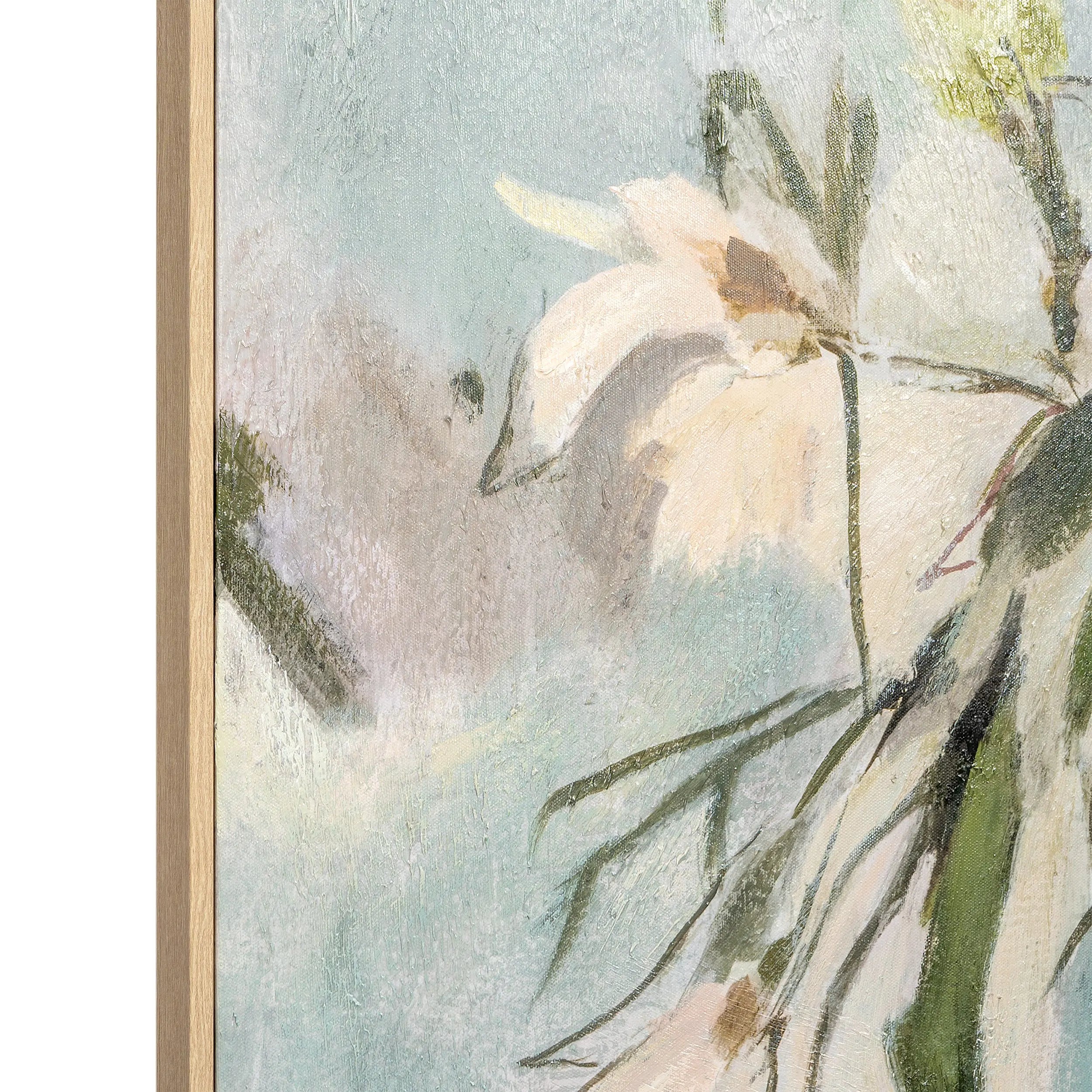 Floral Dance Hand Painted Light Brown Floater Frame Wall Art Homeroots Home Decor