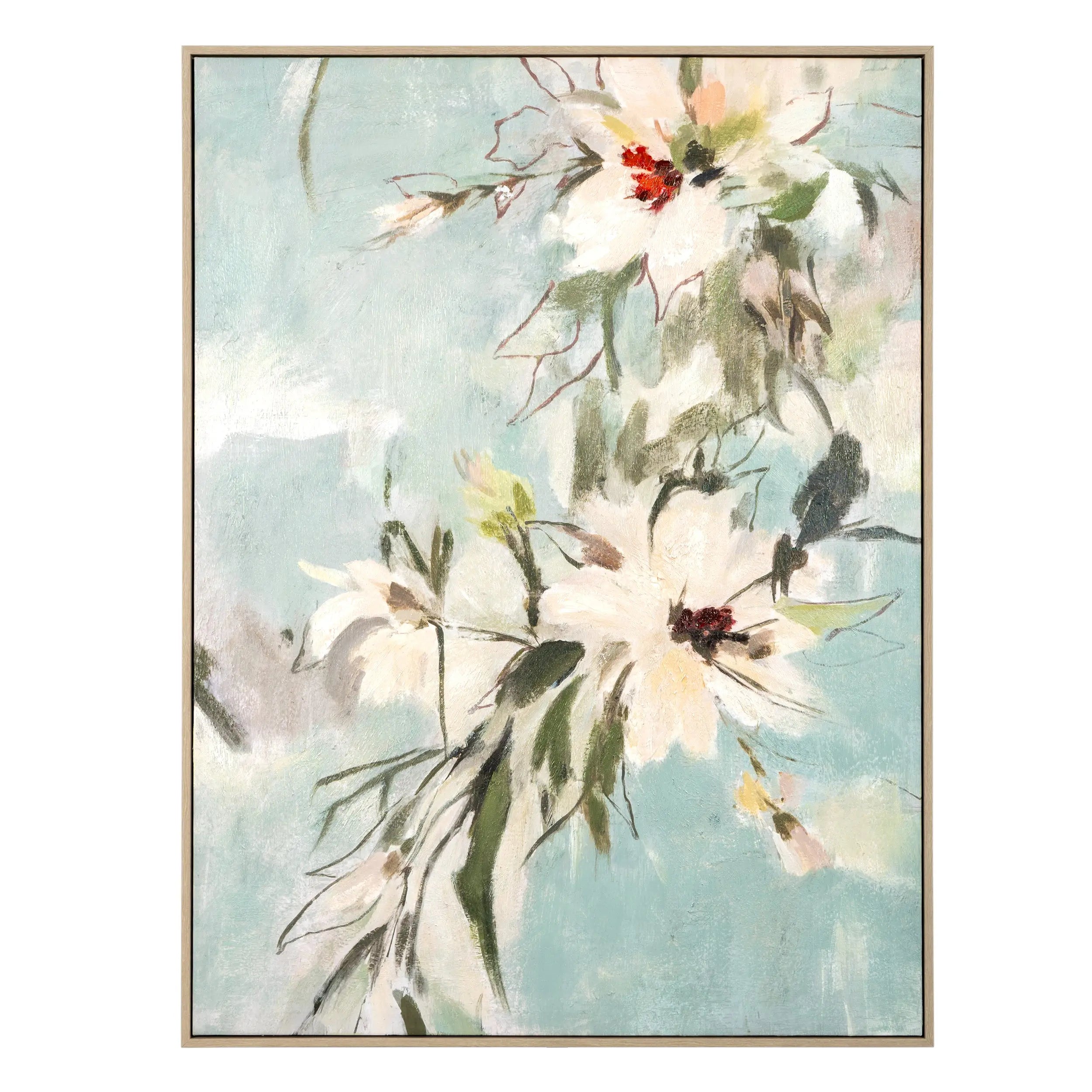 Floral Dance Hand Painted Light Brown Floater Frame Wall Art Homeroots Home Decor