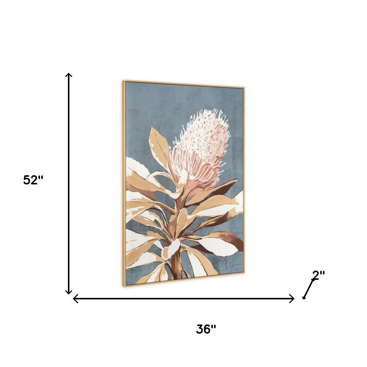 Floral Impression Hand Painted Light Brown Floater Frame Wall Art Homeroots Home Decor