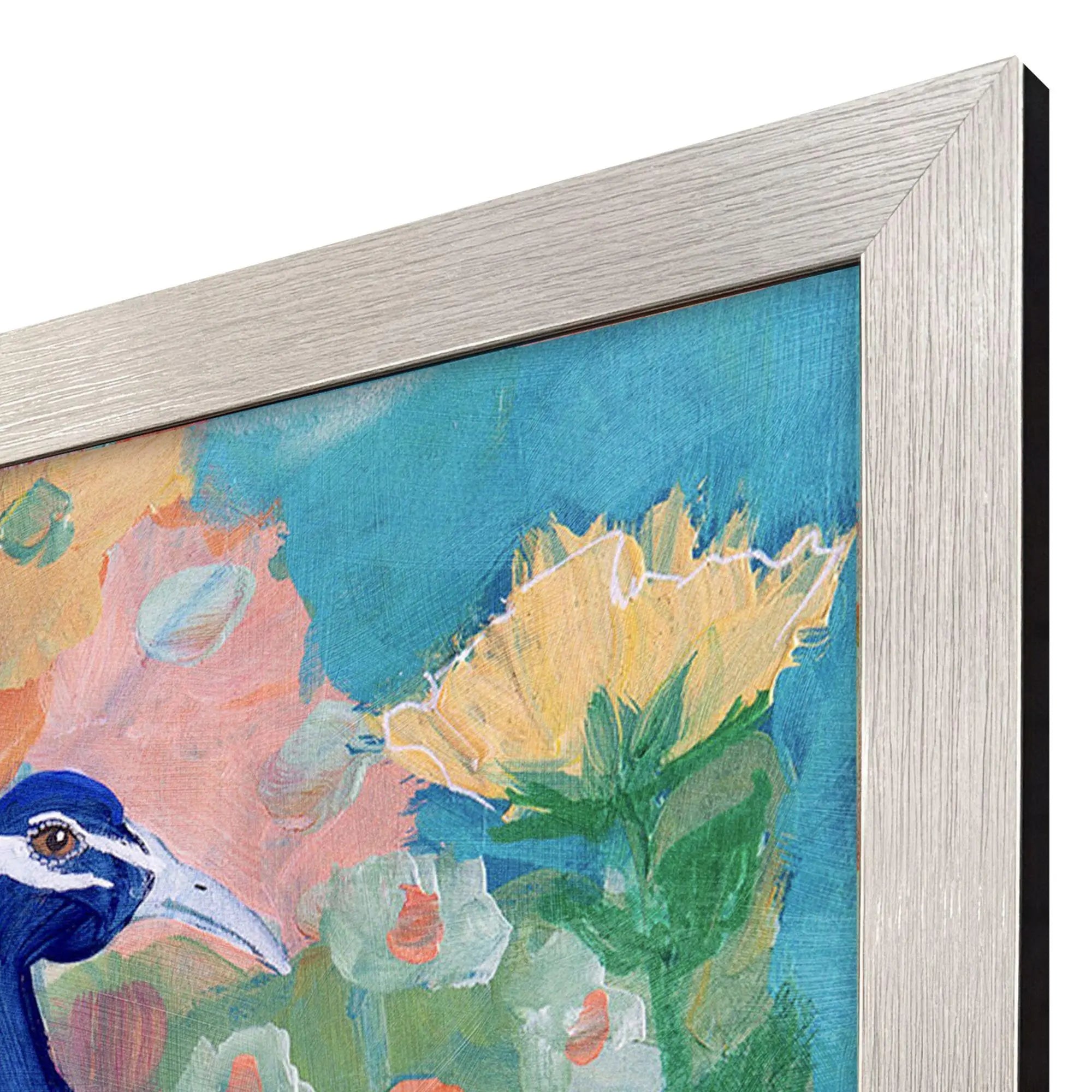 Floral Peacock I Silver Framed Wall Art Homeroots Home Decor