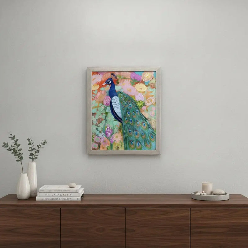 Floral Peacock II Silver Framed Wall Art Homeroots Home Decor