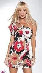 Floral Pleated One Shoulder Mini Dress SurelyMine