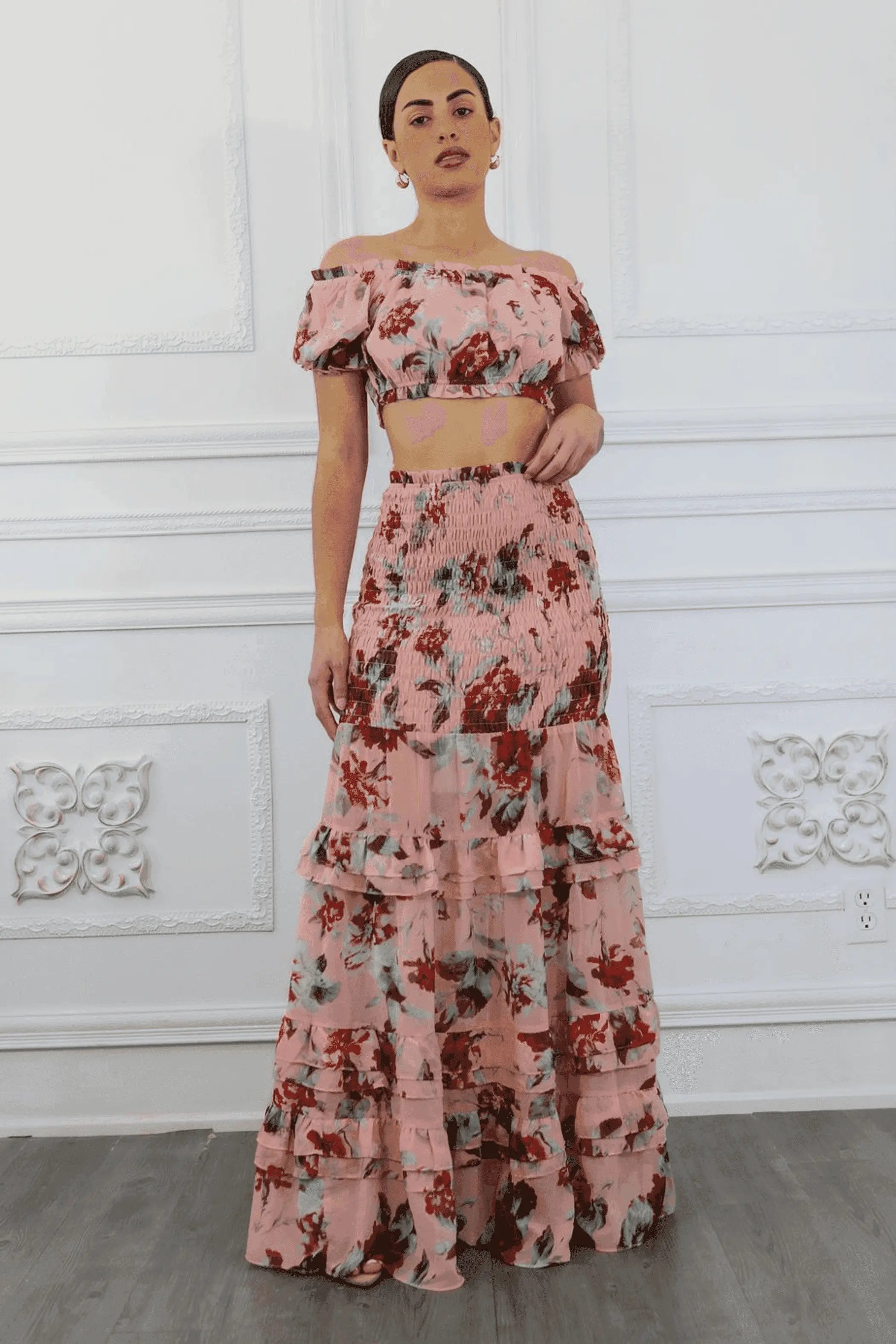 Floral Scrunch Skirt Set SurelyMine