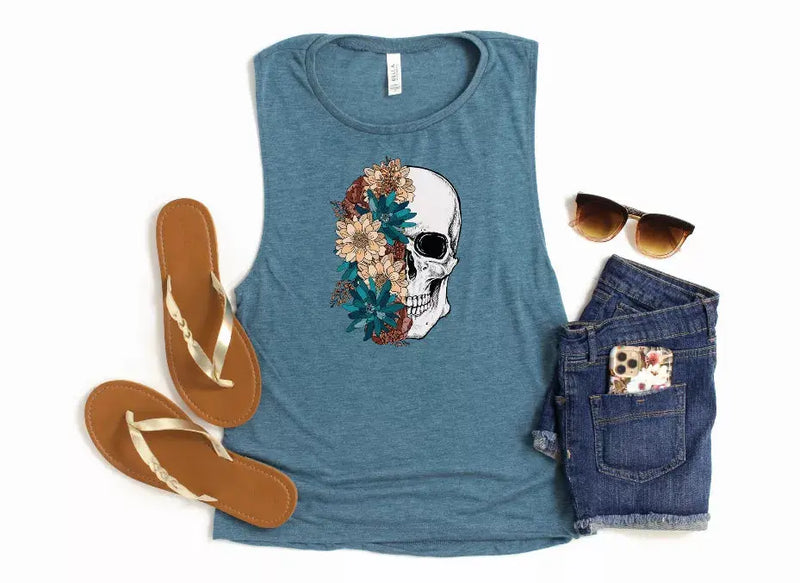 Floral Skull Bella Bean