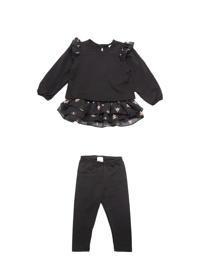 Floral Sweatshirt + Cami + Leggings Set Little Mass