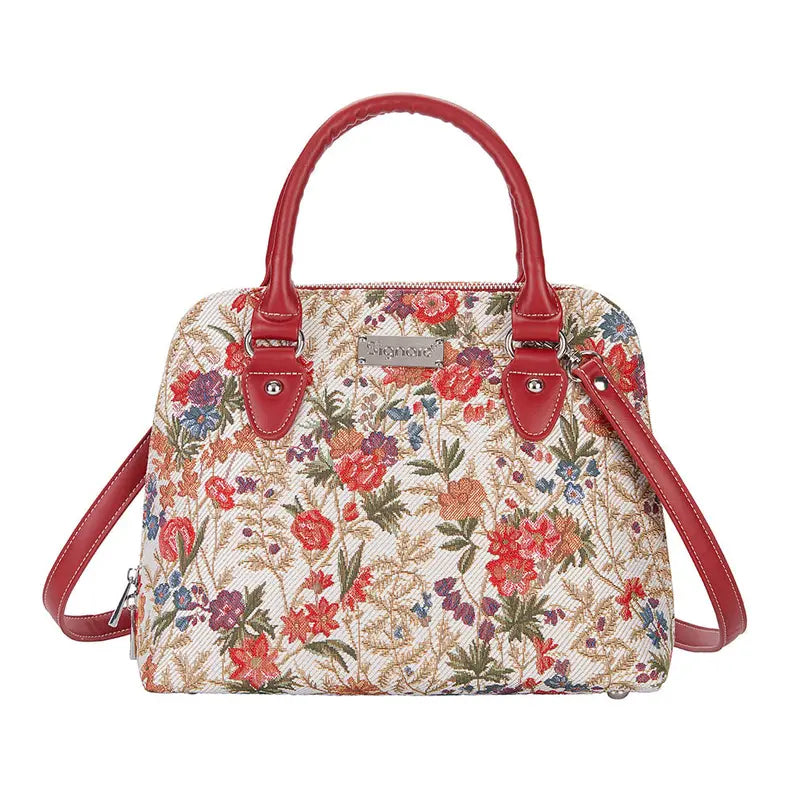 Flower Meadow Convertible Top Handle Purse Handbag Signare USA
