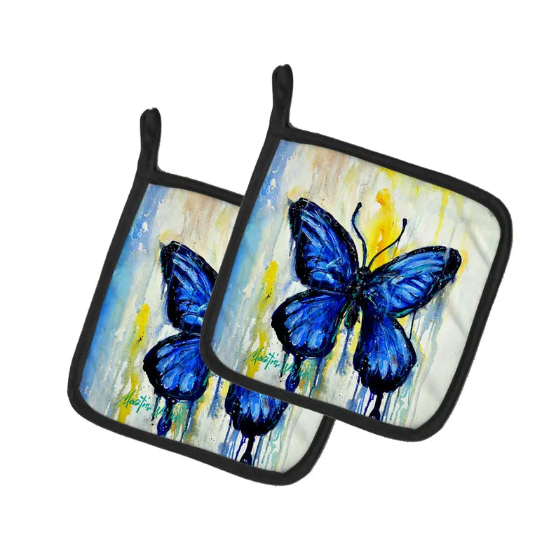 Flutter Butterfly Pair of Pot Holders Caroline's Treasures