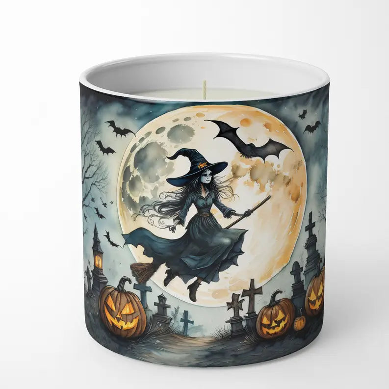 Flying Witch Spooky Halloween Pair of Pot Holders Caroline's Treasures
