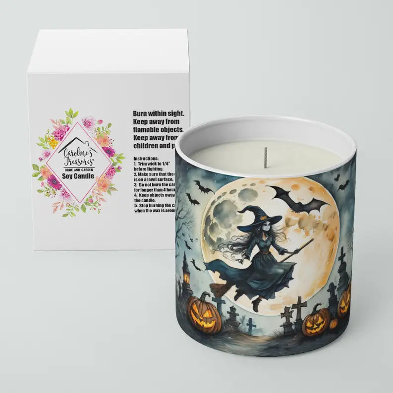 Flying Witch Spooky Halloween Pair of Pot Holders Caroline's Treasures
