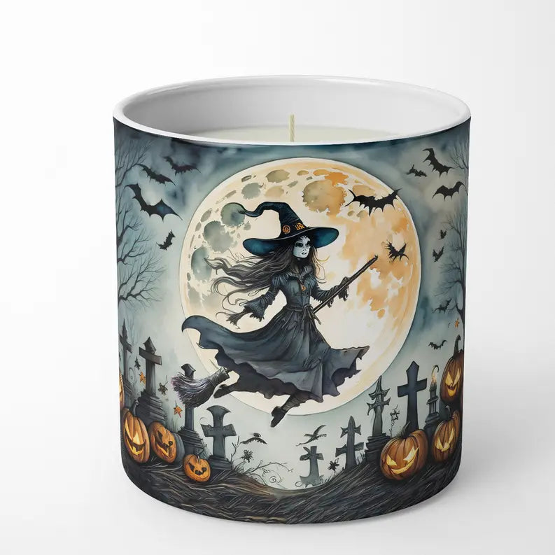 Flying Witch Spooky Halloween Pair of Pot Holders Caroline's Treasures