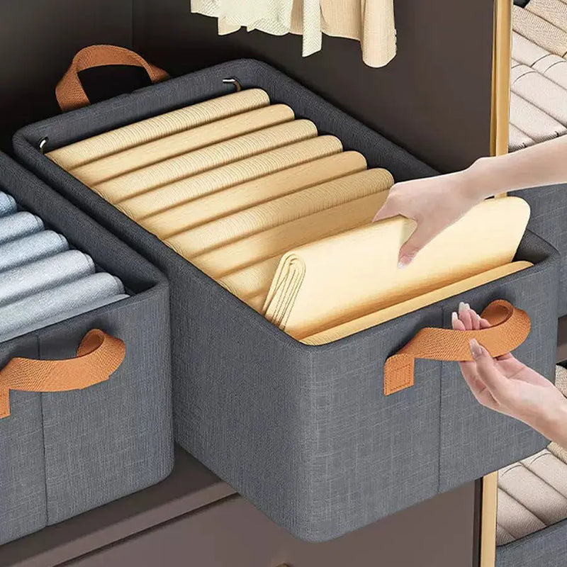 Foldable Fabric Storage Box for Home Dormitory, Clothes and Pants Wardrobe Storage Bin, Large Capacity Multifunctional Organizer GreatEagleInc