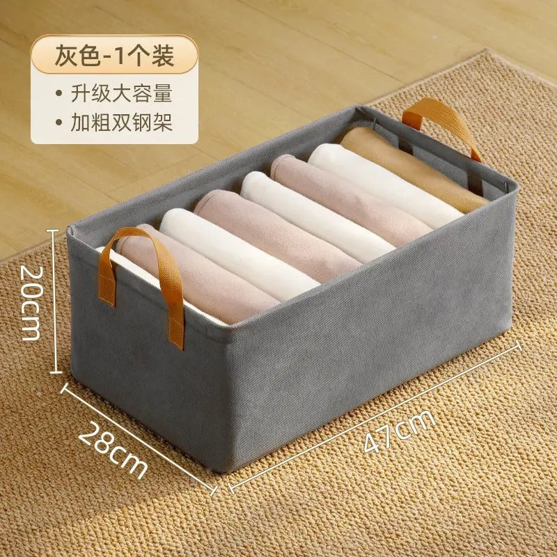 Foldable Fabric Storage Box for Home Dormitory, Clothes and Pants Wardrobe Storage Bin, Large Capacity Multifunctional Organizer GreatEagleInc